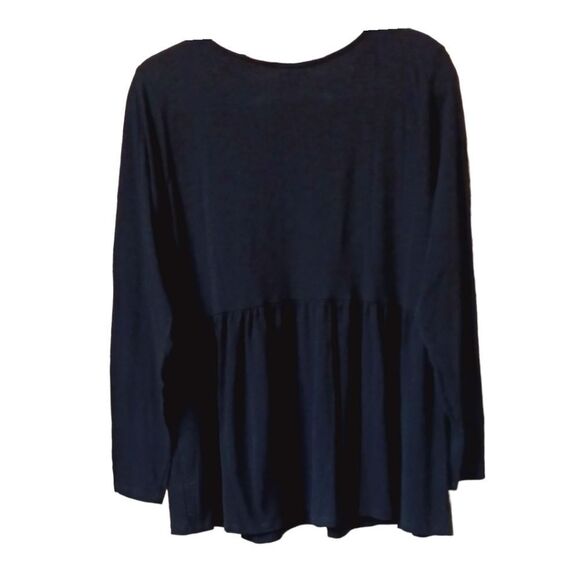 TORRID PLUS SIZE Black Babydoll Super Soft V-Neck Lace-up Lace Trim Top. 2X - Picture 11 of 16